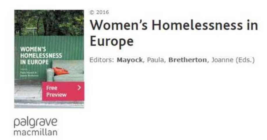 Women's homelessness book cover